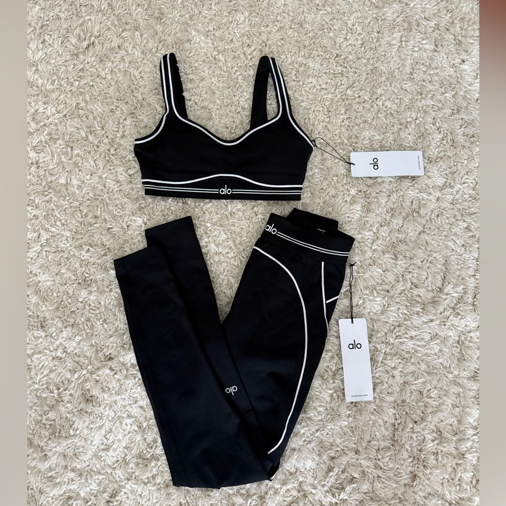 ALO Yoga Black and White Airbrush Legging